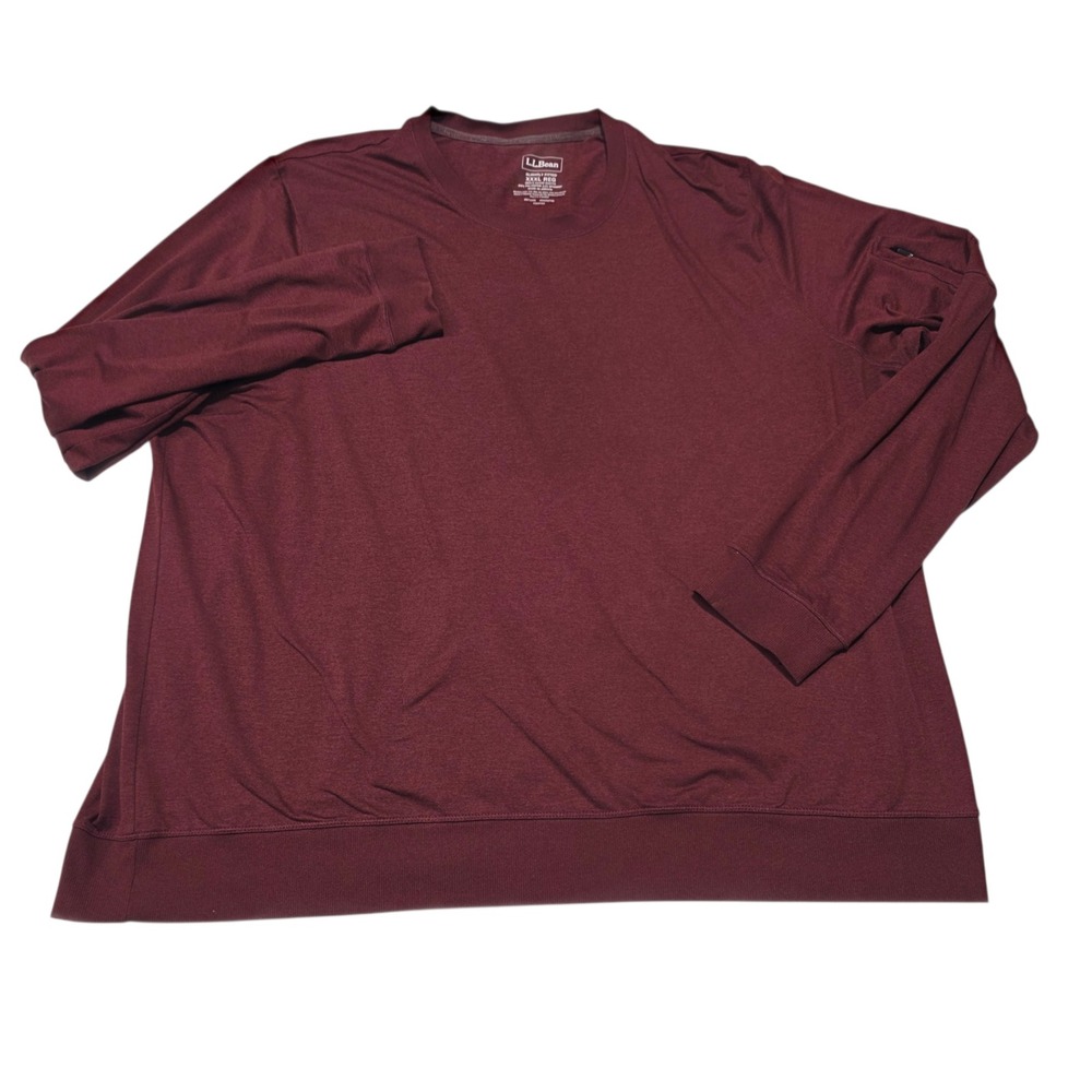 L.L.Bean Long‎ Sleeve T-Shirt Mens XXXL Burgundy Active Performance 516773